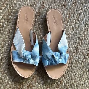 Universal Thread Light Blue Tie Dye Knot Sandals